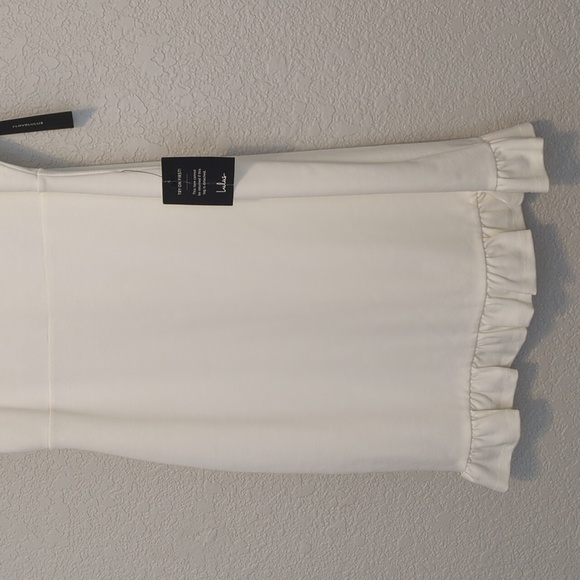 Lulu's Spoonful of Sass white fitted sleeveless ruffle trim bodycon mini dress - Picture 7 of 15